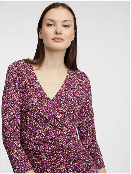 Orsay Lila gemustertes Damen Etuikleid ORSAY