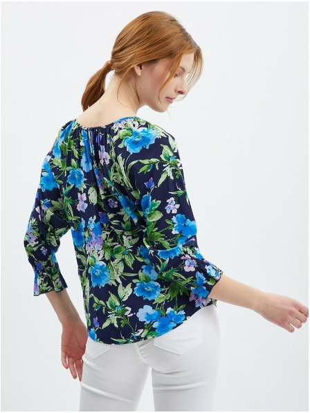 Orsay Dunkelblaue Bluse mit Blumenmuster ORSAY