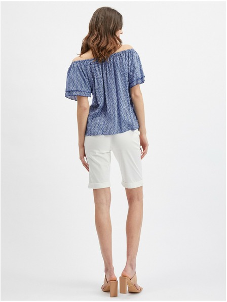 Orsay Blaue gemusterte Damenbluse ORSAY