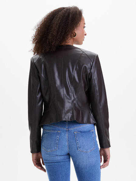 Orsay Dunkelbraune Damen-Lederjacke ORSAY