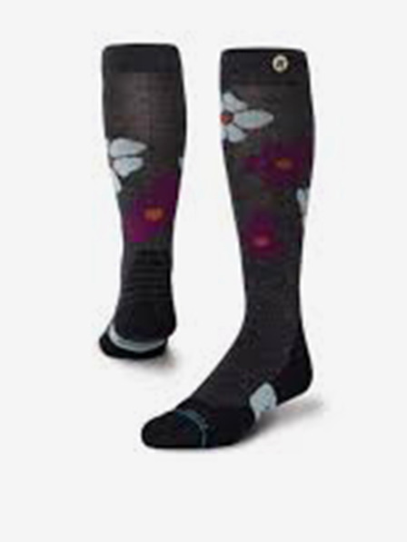 Stance Dunkelgraue gemusterte Socken aus Wollgemisch für Damen Stance Comstock