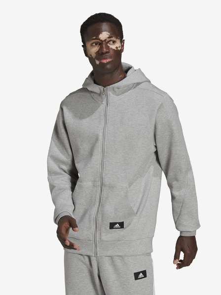 adidas Performance Hellgrauer gestromter Hoodie von adidas Performance
