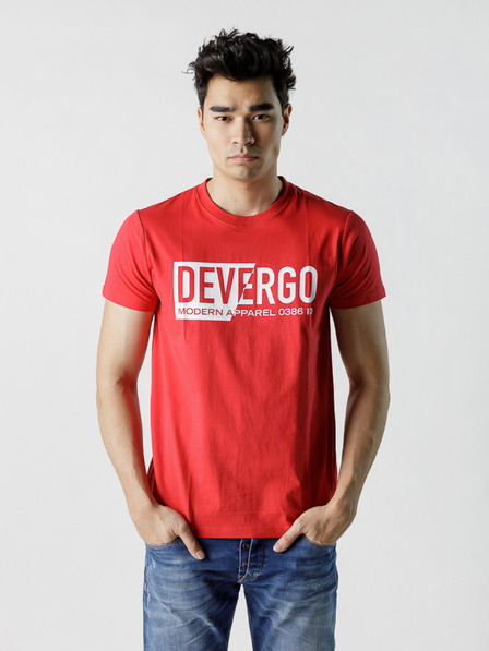 Devergo Rotes Herren-T-Shirt Devergo