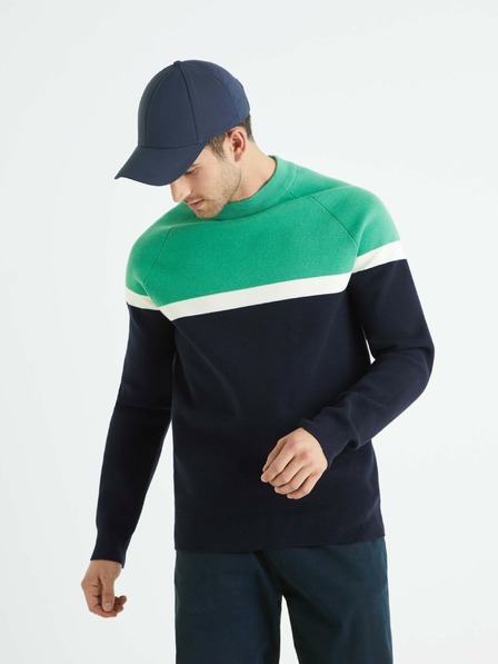 Celio Grün-schwarz gestreifter Herrenpullover Celio Bebeau
