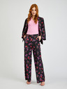 Orsay Schwarze Damenhose mit weitem Bein und Blumenmuster ORSAY