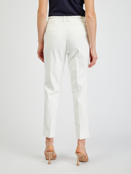 Orsay Cremeweiße Damenhose mit Gürtel ORSAY