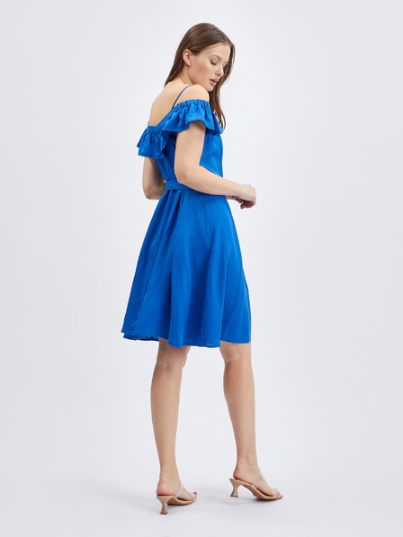 Orsay Blaues Damenkleid mit Leinen ORSAY