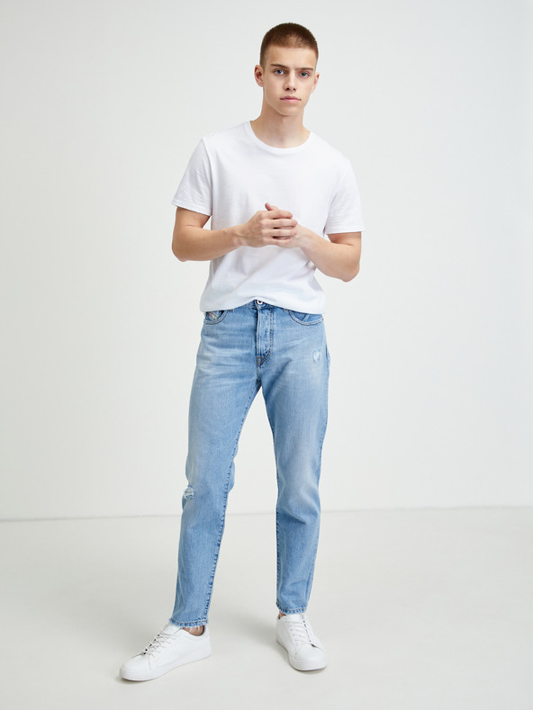 Diesel Hellblaue Herren-Ripped-Skinny-Fit-Jeans Diesel Mharky