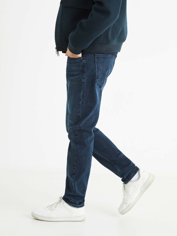 Celio Dunkelblaue Herrenjeans mit schmaler Passform Celio C25 Bostone