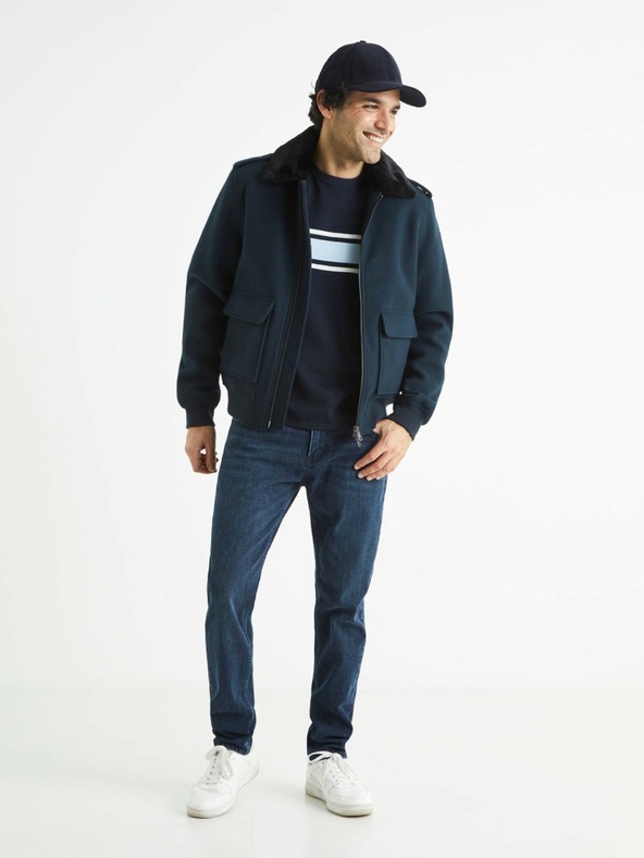 Celio Dunkelblaue Herrenjeans mit schmaler Passform Celio C25 Bostone