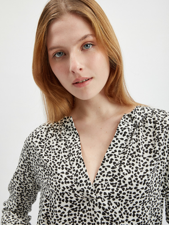 Orsay Schwarz-weiß gemusterte Damenbluse ORSAY