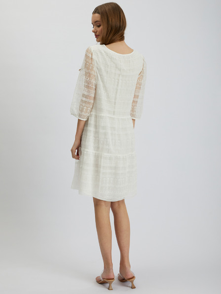 Orsay Weißes Damenkleid mit Spitze ORSAY