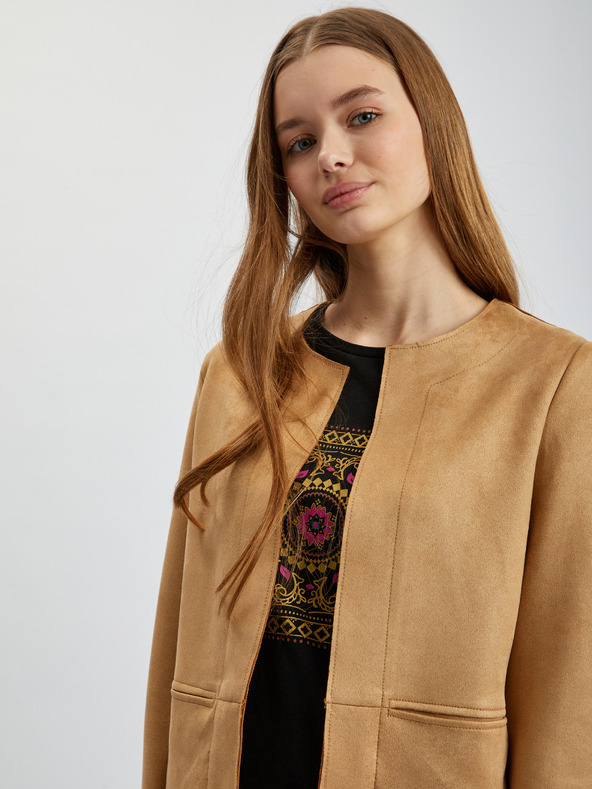 Orsay Hellbraune Wildlederjacke für Damen ORSAY