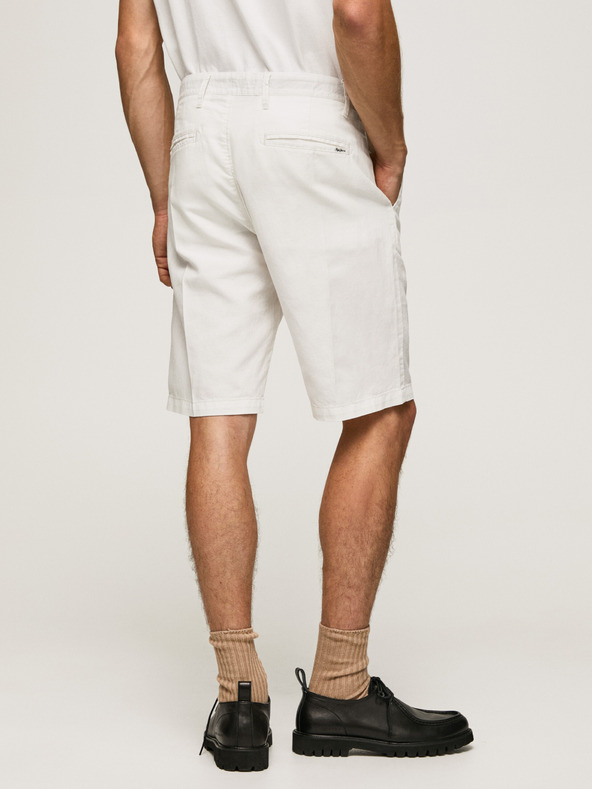Pepe Jeans Weiße Herren Shorts aus Leinenmischung Pepe Jeans