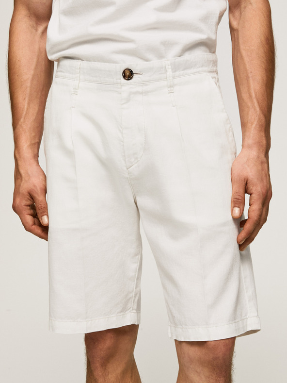 Pepe Jeans Weiße Herren Shorts aus Leinenmischung Pepe Jeans