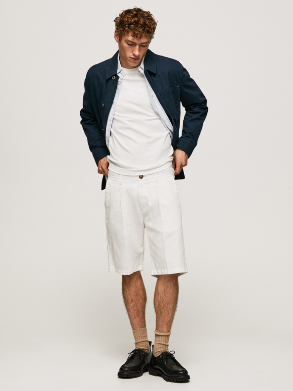 Pepe Jeans Weiße Herren Shorts aus Leinenmischung Pepe Jeans