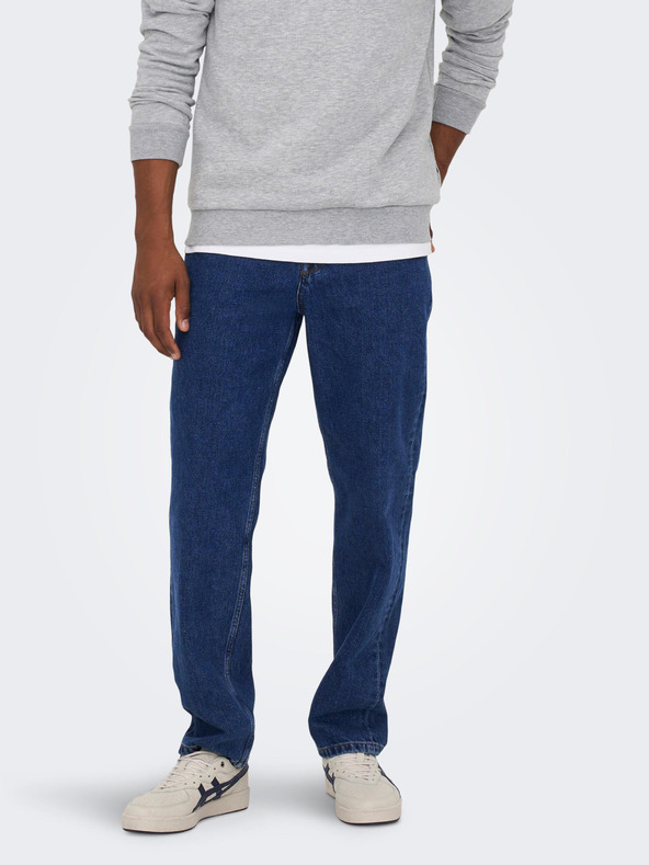 ONLY & SONS Dunkelblaue Jeans mit gerader Passform ONLY & SONS Edge