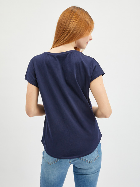Orsay Dunkelblaues Damen T-Shirt mit Blumenmuster ORSAY