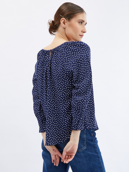 Orsay Dunkelblaue Damen-Polka-Dot-Bluse ORSAY