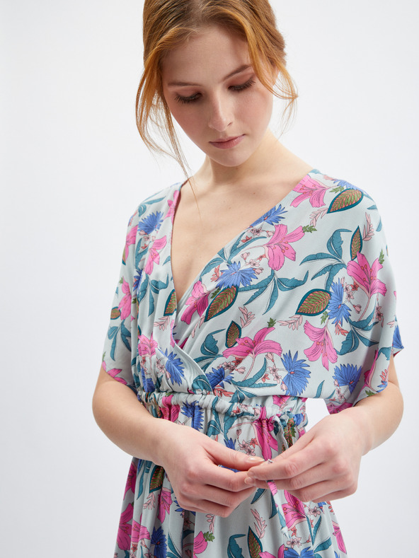 Orsay Hellblaues geblümtes Kleid ORSAY