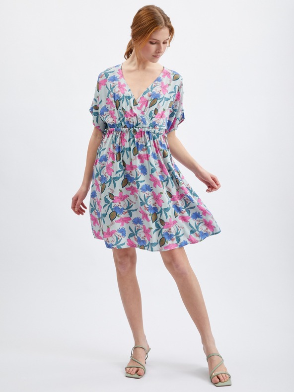 Orsay Hellblaues geblümtes Kleid ORSAY