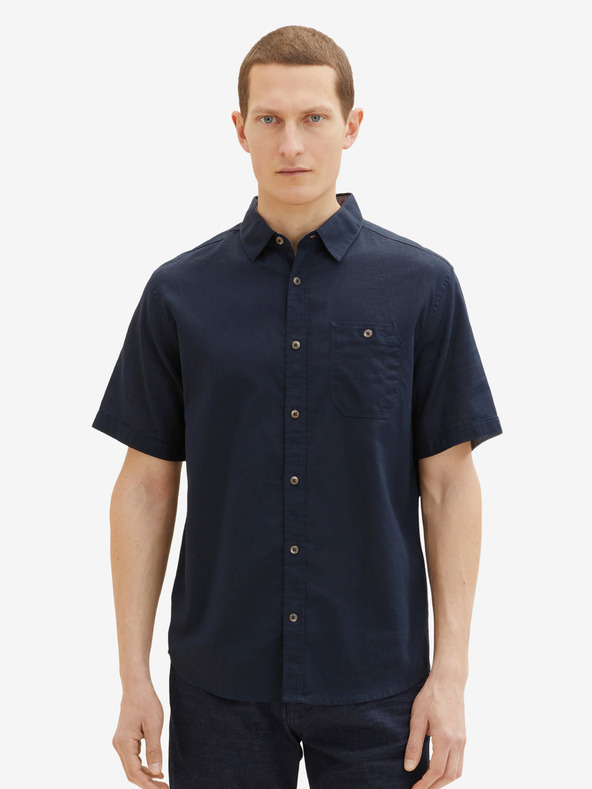 Tom Tailor Dunkelblaues Herren Leinenhemd Tom Tailor