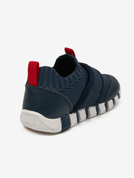 Geox Dunkelblaue Jungen-Sneakers mit Lederdetails Geox