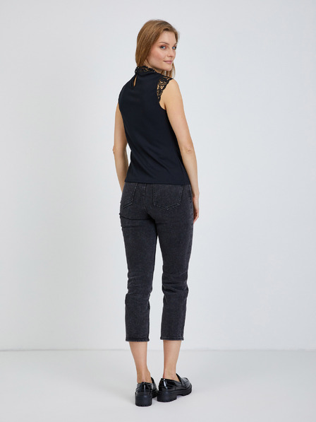 Orsay Schwarze Bluse mit Spitze ORSAY