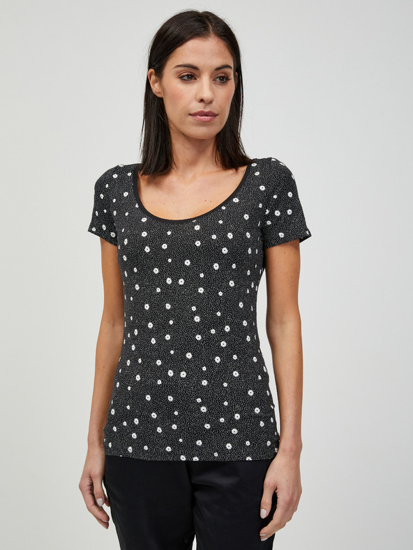 Orsay Schwarzes Blumen-T-Shirt von ORSAY