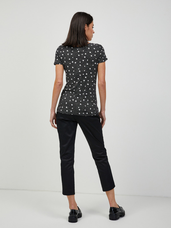 Orsay Schwarzes T-Shirt mit Blumenmuster ORSAY