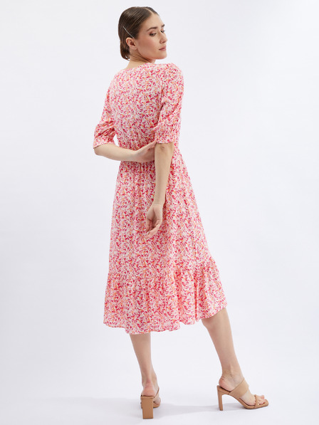 Orsay Orange-rosa Damenkleid mit Blumenmuster ORSAY