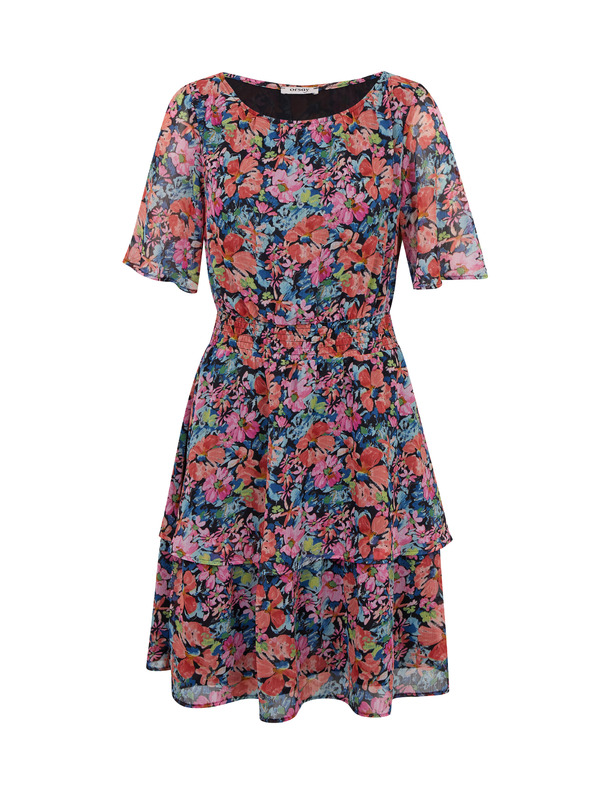 Orsay Rot-schwarzes Damen-Blumenkleid ORSAY