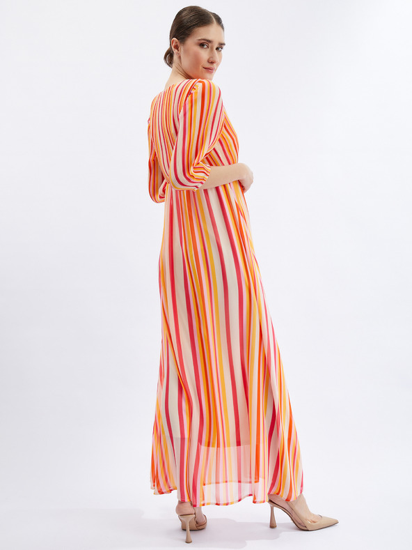 Orsay Rosa-orange gestreiftes Maxikleid für Damen ORSAY