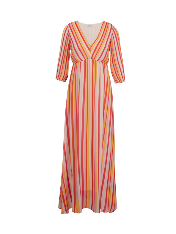 Orsay Rosa-orange gestreiftes Maxikleid für Damen ORSAY