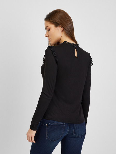 Orsay Schwarzes Damen-T-Shirt mit Spitzendetail ORSAY