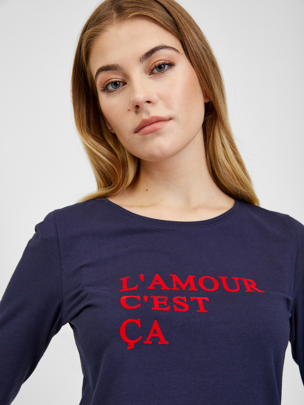 Orsay Dunkelblaues Damen-T-Shirt ORSAY