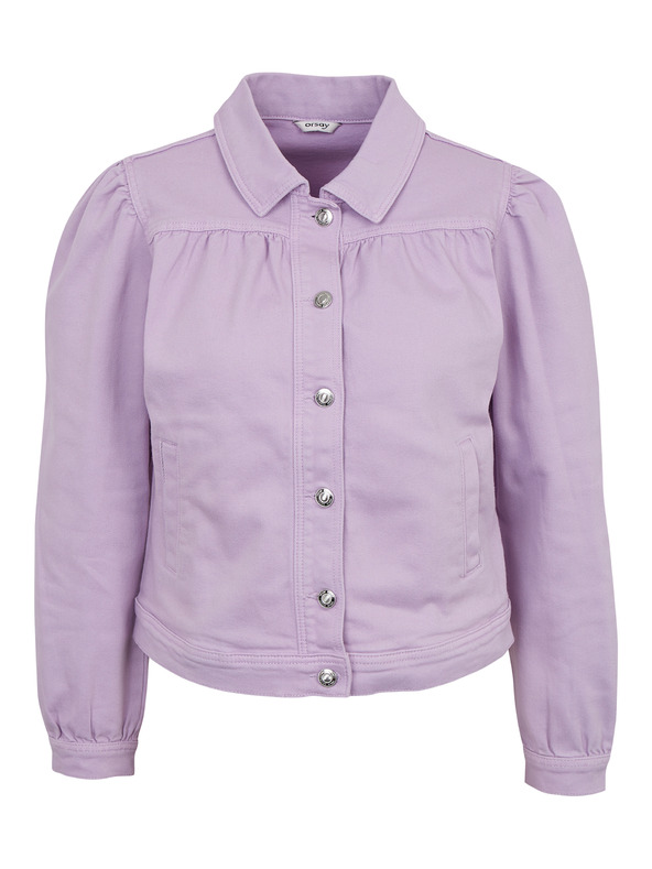 Orsay Hellviolette Damen-Jeansjacke mit Rüschenärmeln ORSAY