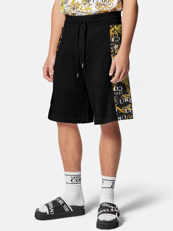 Versace Jeans Couture Schwarze Herren Versace Jeans Couture Gemusterte Sweatpants