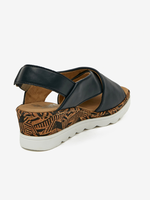 Rieker Dunkelblaue Damen-Keilsandalen Rieker