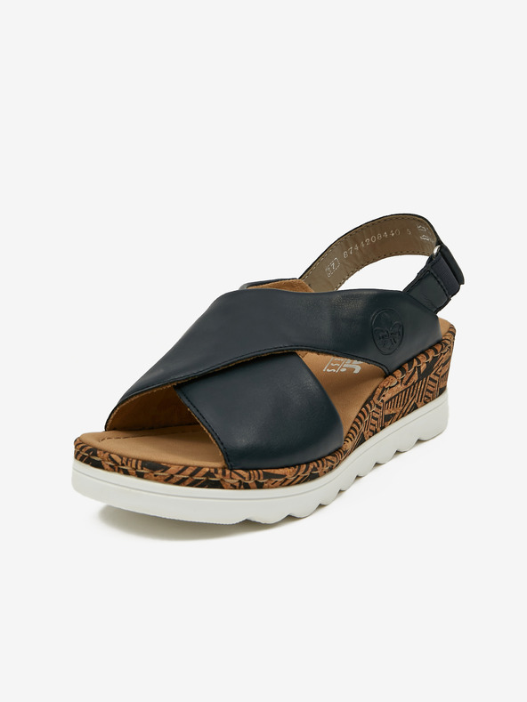Rieker Dunkelblaue Damen-Keilsandalen Rieker