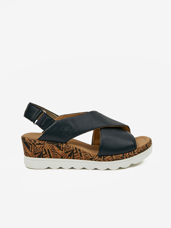 Rieker Dunkelblaue Damen-Keilsandalen Rieker