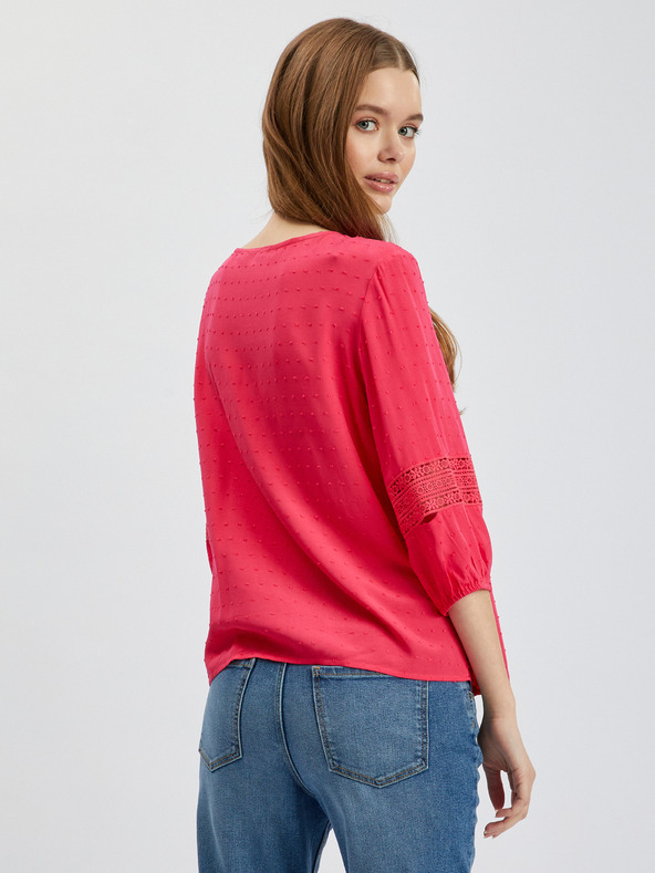 Orsay Dunkelrosa Damenbluse mit Spitze ORSAY