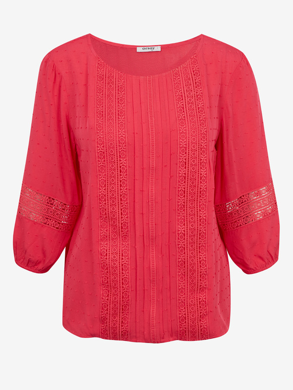 Orsay Dunkelrosa Damenbluse mit Spitze ORSAY