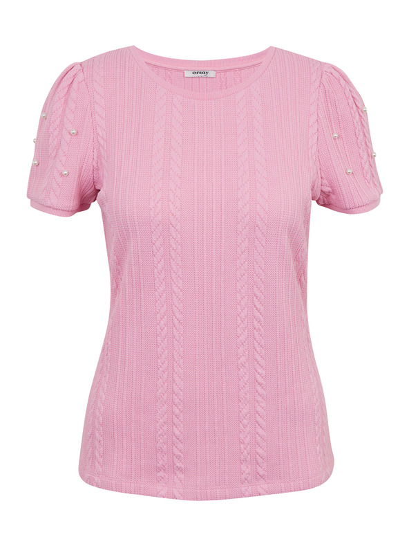 Orsay Rosa Damen-T-Shirt mit dekorativen Details ORSAY