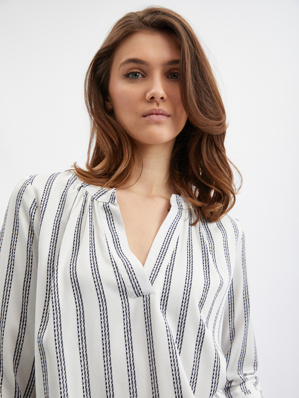 Orsay Grau und weiß gestreifte Damenbluse ORSAY