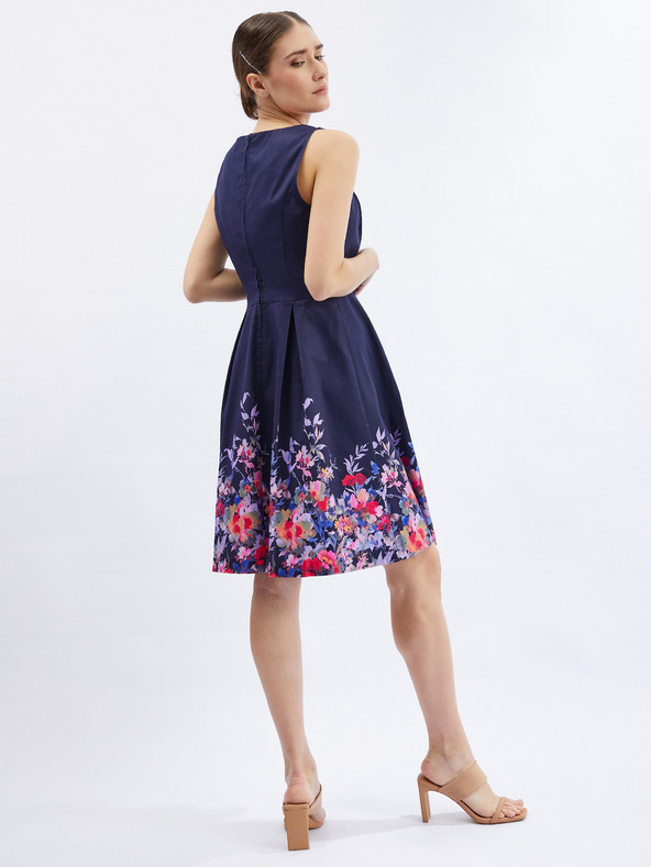 Orsay Dunkelblaues geblümtes Kleid für Damen ORSAY