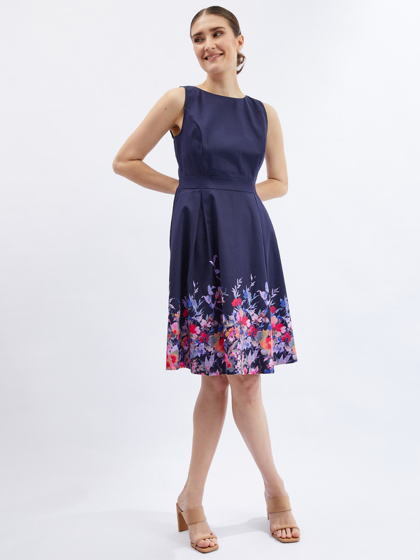 Orsay Dunkelblaues geblümtes Kleid für Damen ORSAY