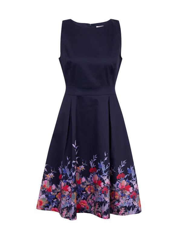 Orsay Dunkelblaues geblümtes Kleid für Damen ORSAY