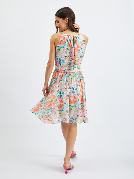 Orsay Rotes und cremefarbenes geblümtes Damenkleid ORSAY