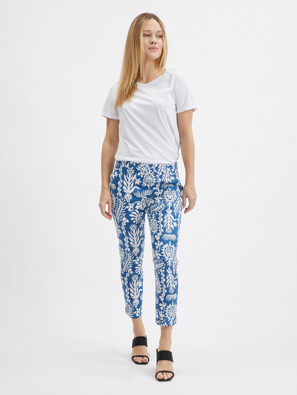 Orsay Weiß und blau gemusterte Damen-Culottes ORSAY